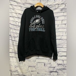 Philadelphia Eagles Sweatshirt Size Large Majestic NFL Football Black Hoodie